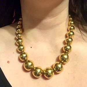 Vintage Napier Chunky Gold Bead Necklace